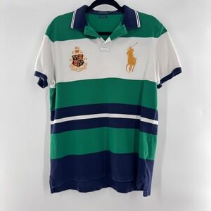 Polo Ralph Lauren Big Pony Custom Slim Fit Striped Polo Shirt Size M